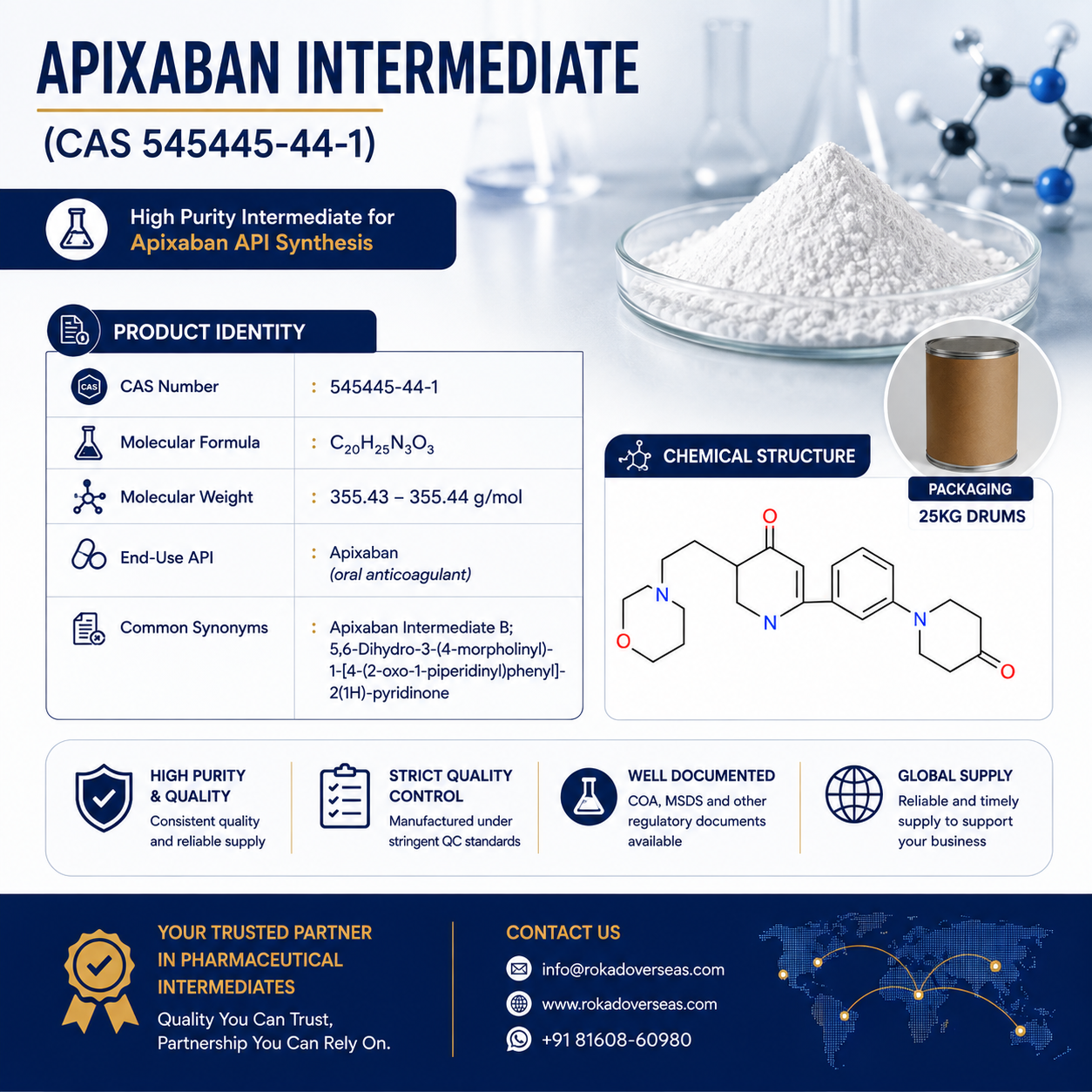 Apixaban Intermediate, Apixaban Intermediate exporter, Apixaban Intermediate supplier